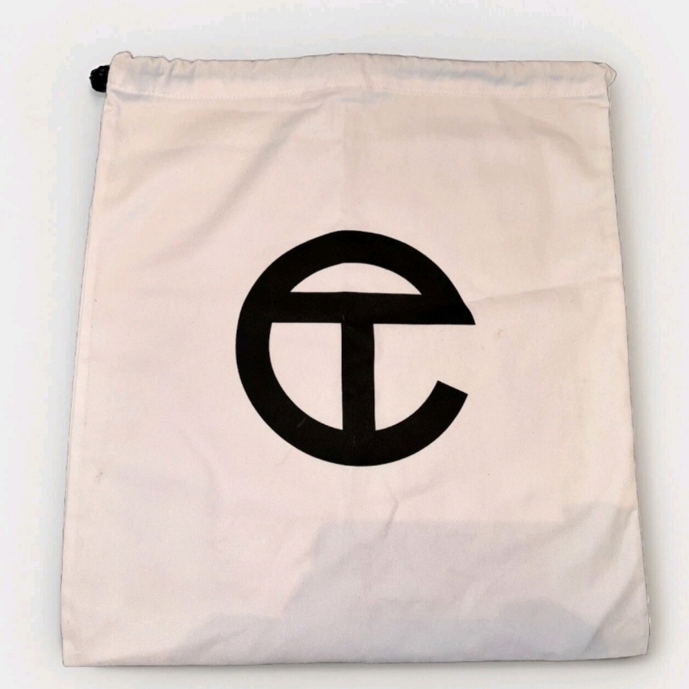 Telfar White Dust Bag with Black Logo